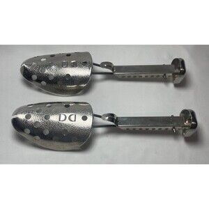 VTG EKCO Hammered Aluminum Metal Adjustable Shoe Tree Shaper Stretcher Pair